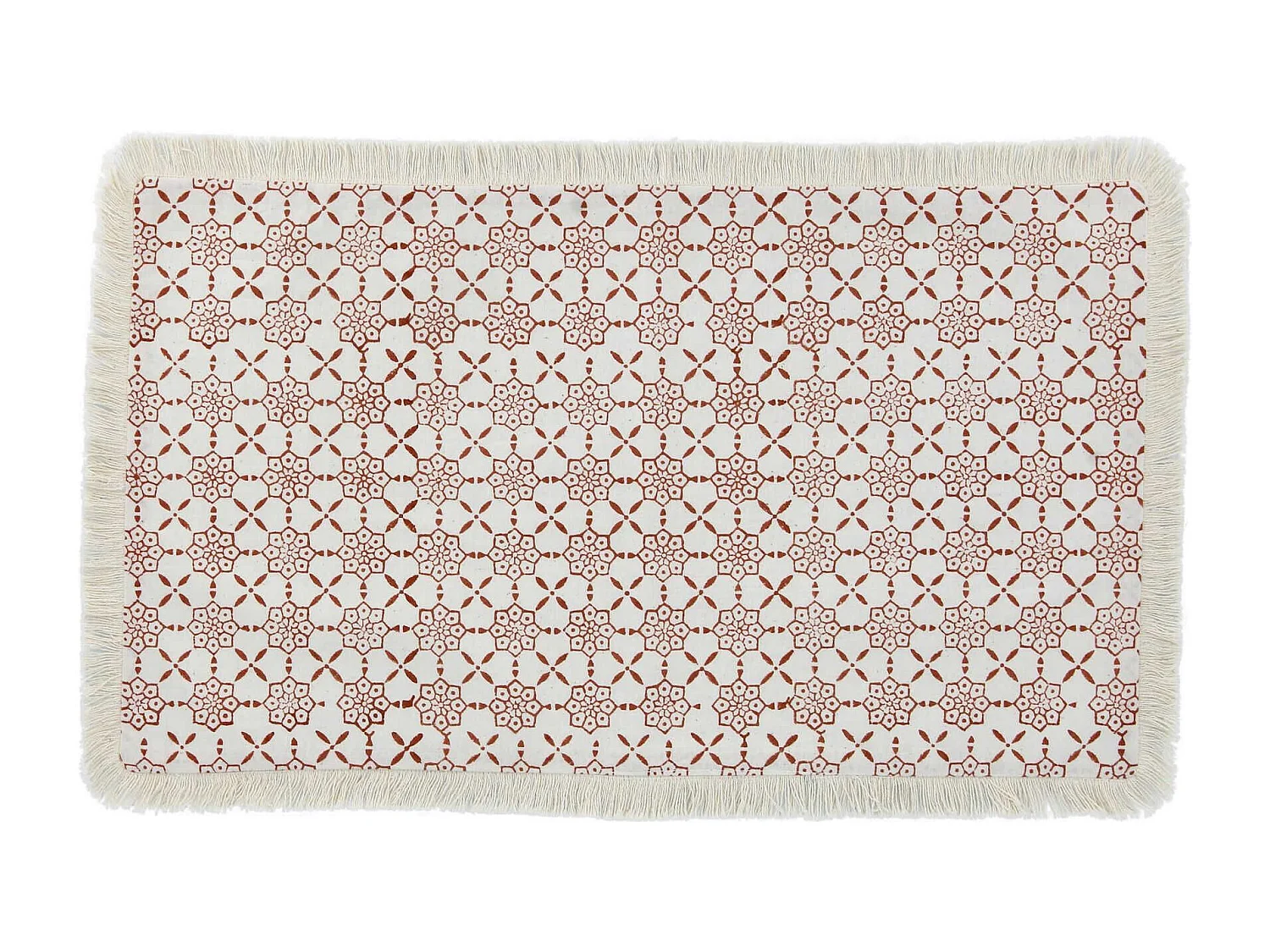 Now's Home - Lot 4 Sets Table Imp Terracota Coton/franges Double 48x28cm Hora