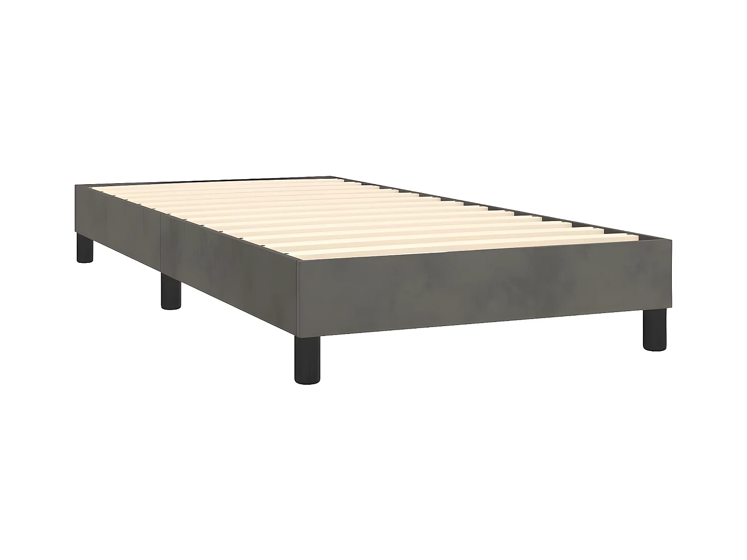 Ensemble complet boxspring - 80x200 cm + Sommier à lattes de lit + matelas + LED Gris foncé  FR73680