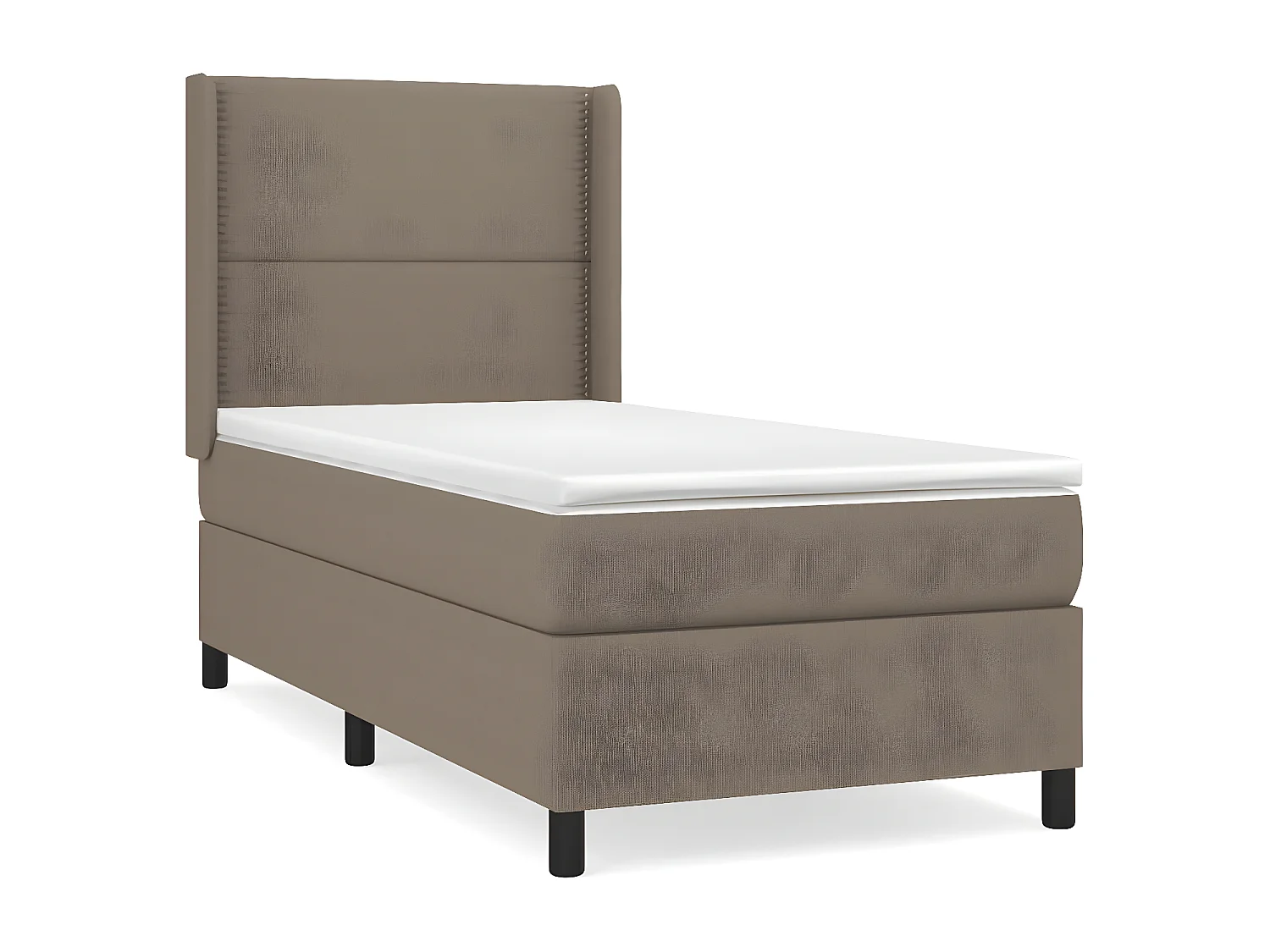 Cama continental com molas+ colchão 90x190 cm tecido castanho-acinzentado PT463118