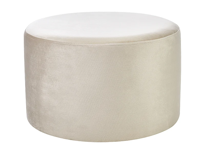 Pouf Samtstoff beige rund 61 cm luxuriös glamourös Sitzhocker Samthocker Millen