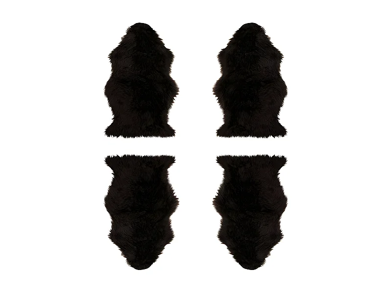 Quatuor Tapis Fausse Fourrure marron 60*95 - GINA