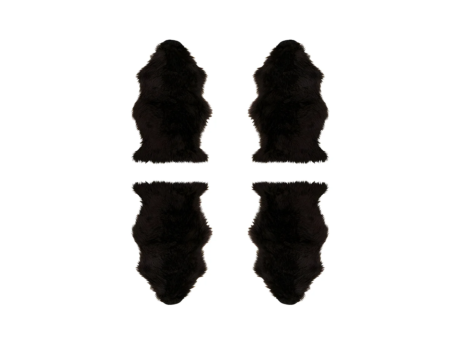 Quatuor Tapis Fausse Fourrure marron 60*95 - GINA