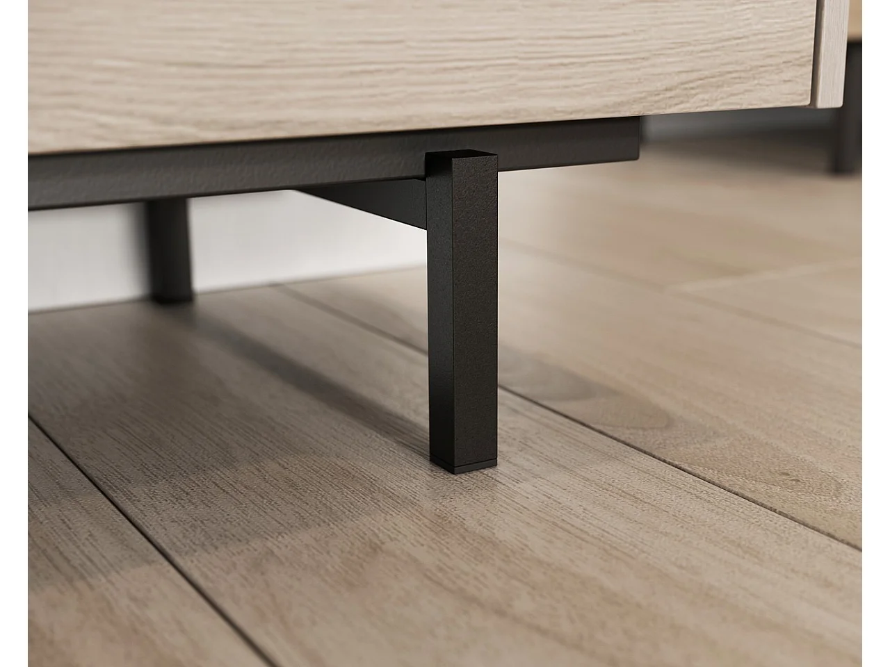 Credenza bassa di design basic in nero e rovere