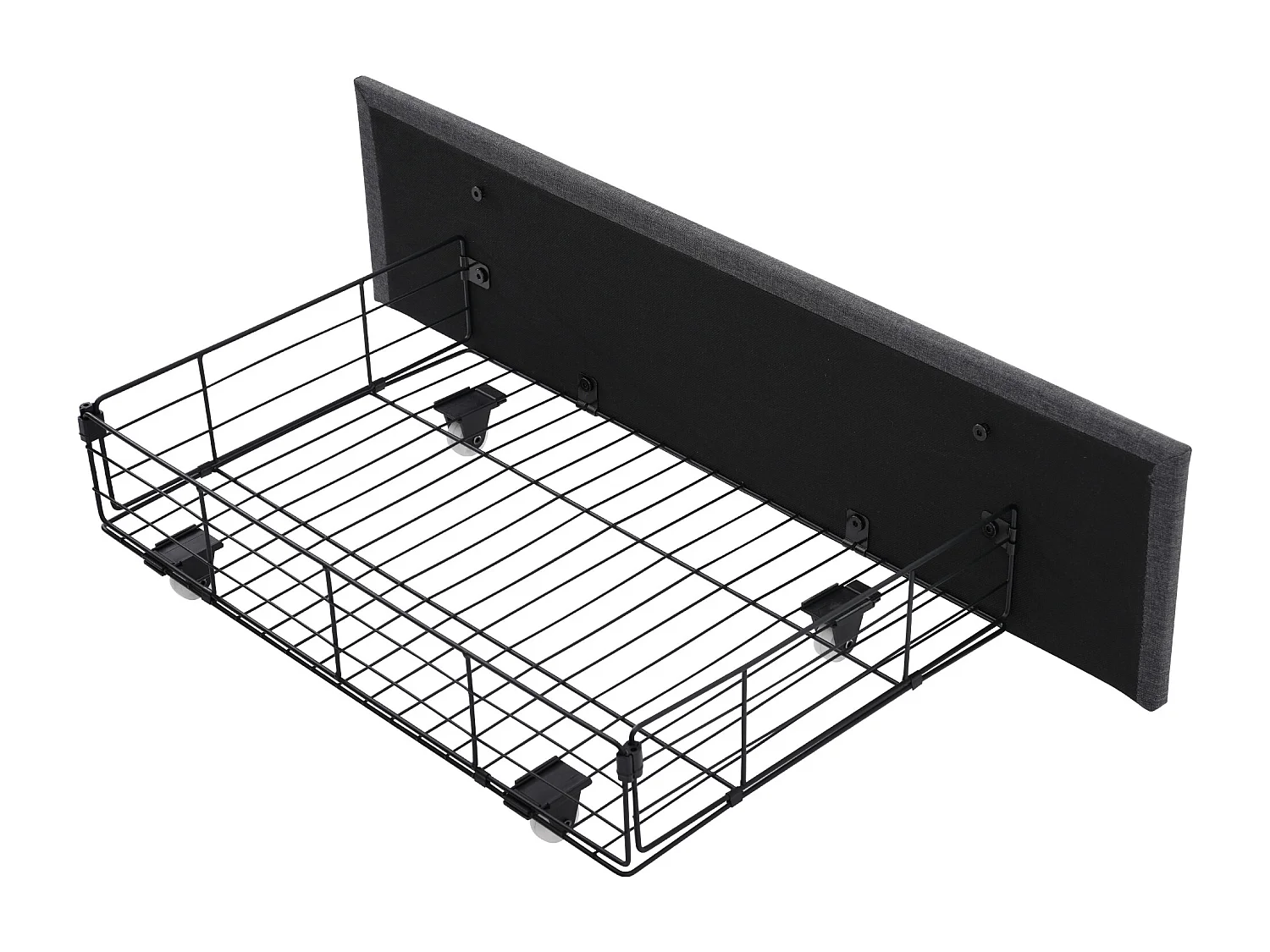 Bed met 2 laden 90x200cm gestoffeerd in linnen - met laadfunctie en LED-verlichting - Grijs