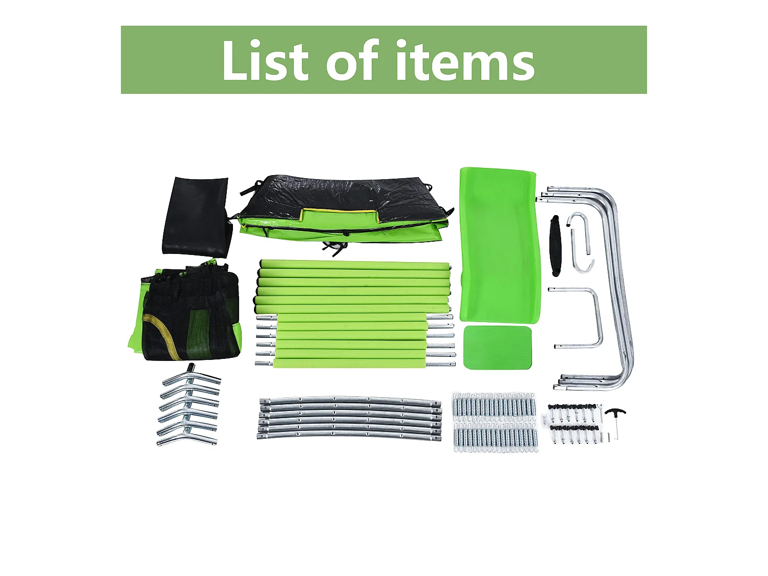 TÜV Rheinland zertifiziertes Gartentrampolin für den Außenbereich – inklusive Rutsche, Sicherheitsnetz und Zubehör – geeignet für Kinder ab 3 Jahren – Grün