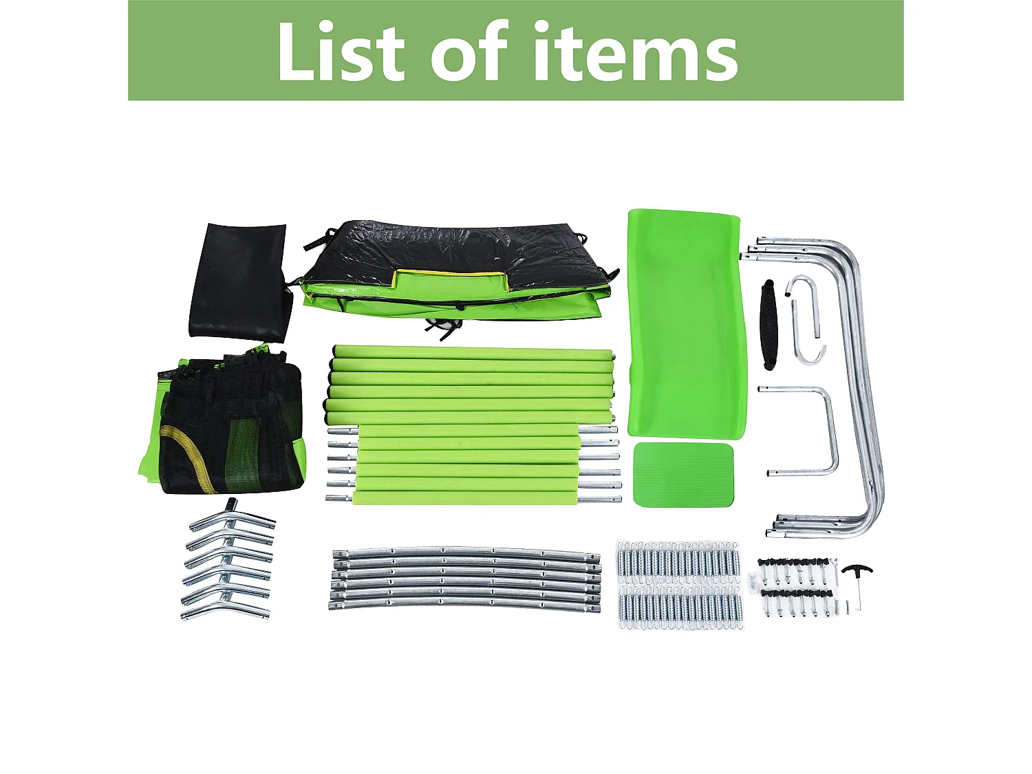 TÜV Rheinland zertifiziertes Gartentrampolin für den Außenbereich – inklusive Rutsche, Sicherheitsnetz und Zubehör – geeignet für Kinder ab 3 Jahren – Grün