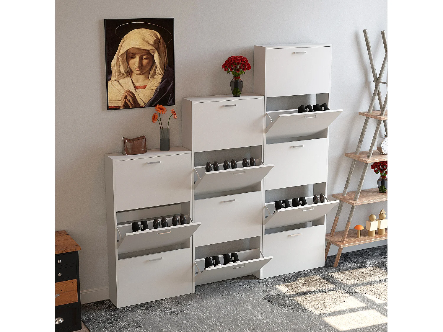 Holz Schuhregal Schuhschrank Schuhkipper Sulos L