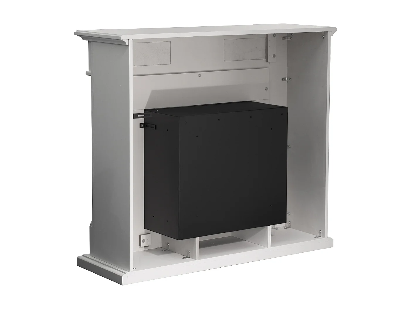 Cheminée au bioéthanol Cheminée bio au sol TRUMAN Effet marbre blanc L121 x P38 x H108