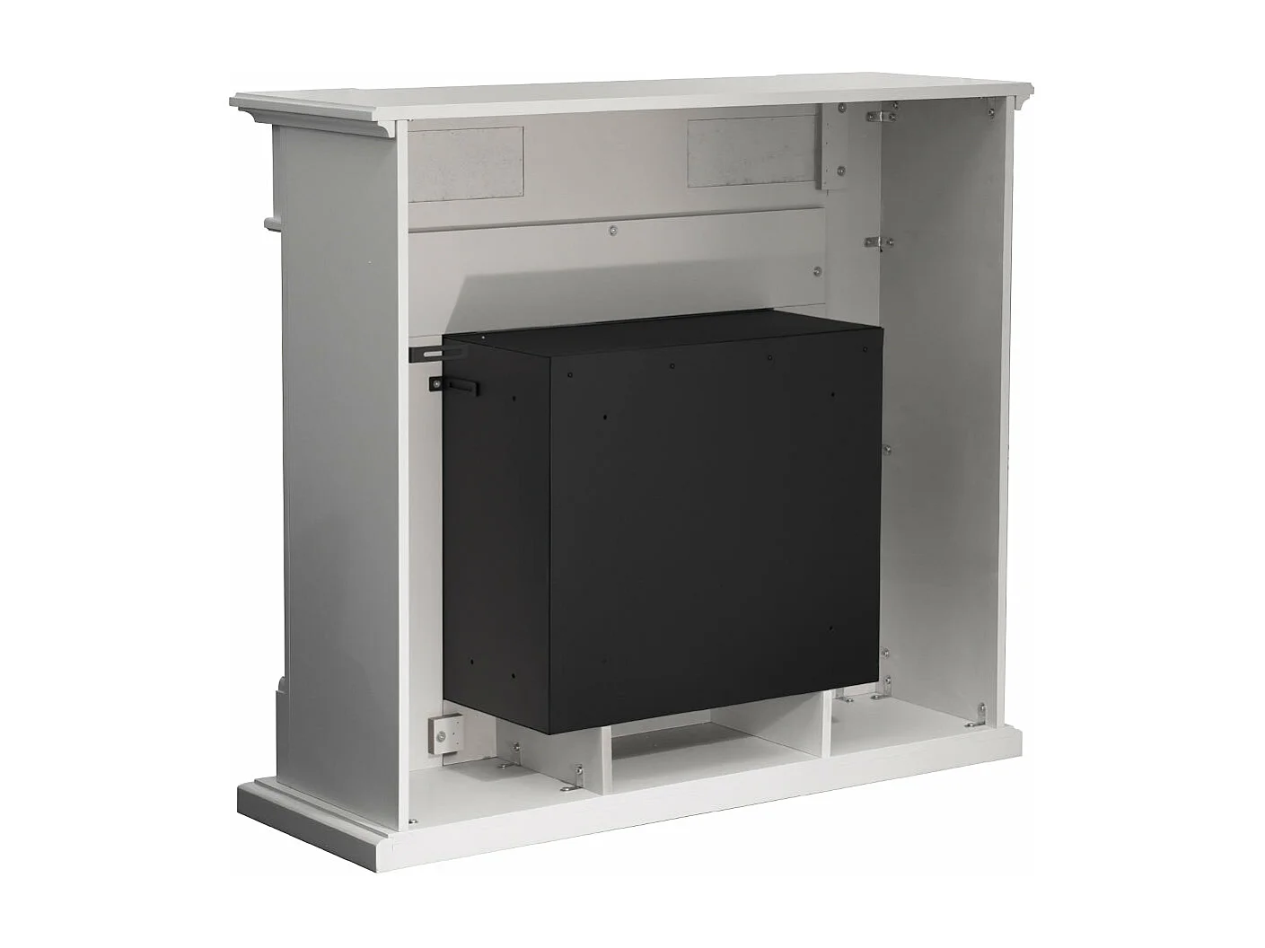 Cheminée au bioéthanol Cheminée bio au sol TRUMAN Effet marbre blanc L121 x P38 x H108