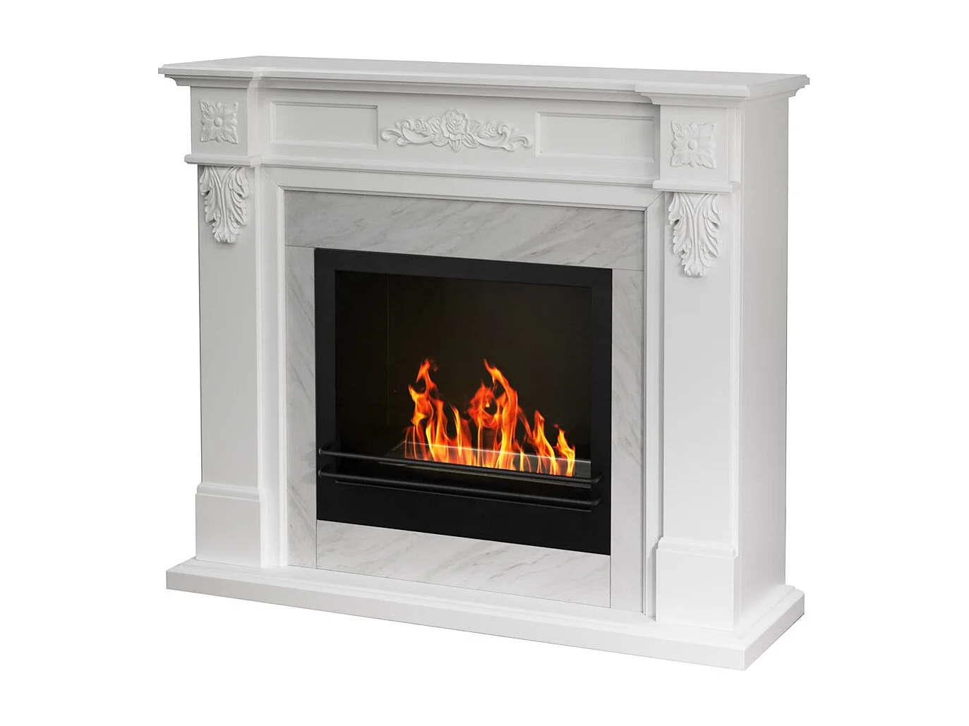 Bio-ethanolhaard biohaard TRUMAN Wit marmereffect L121 x D38 x H108