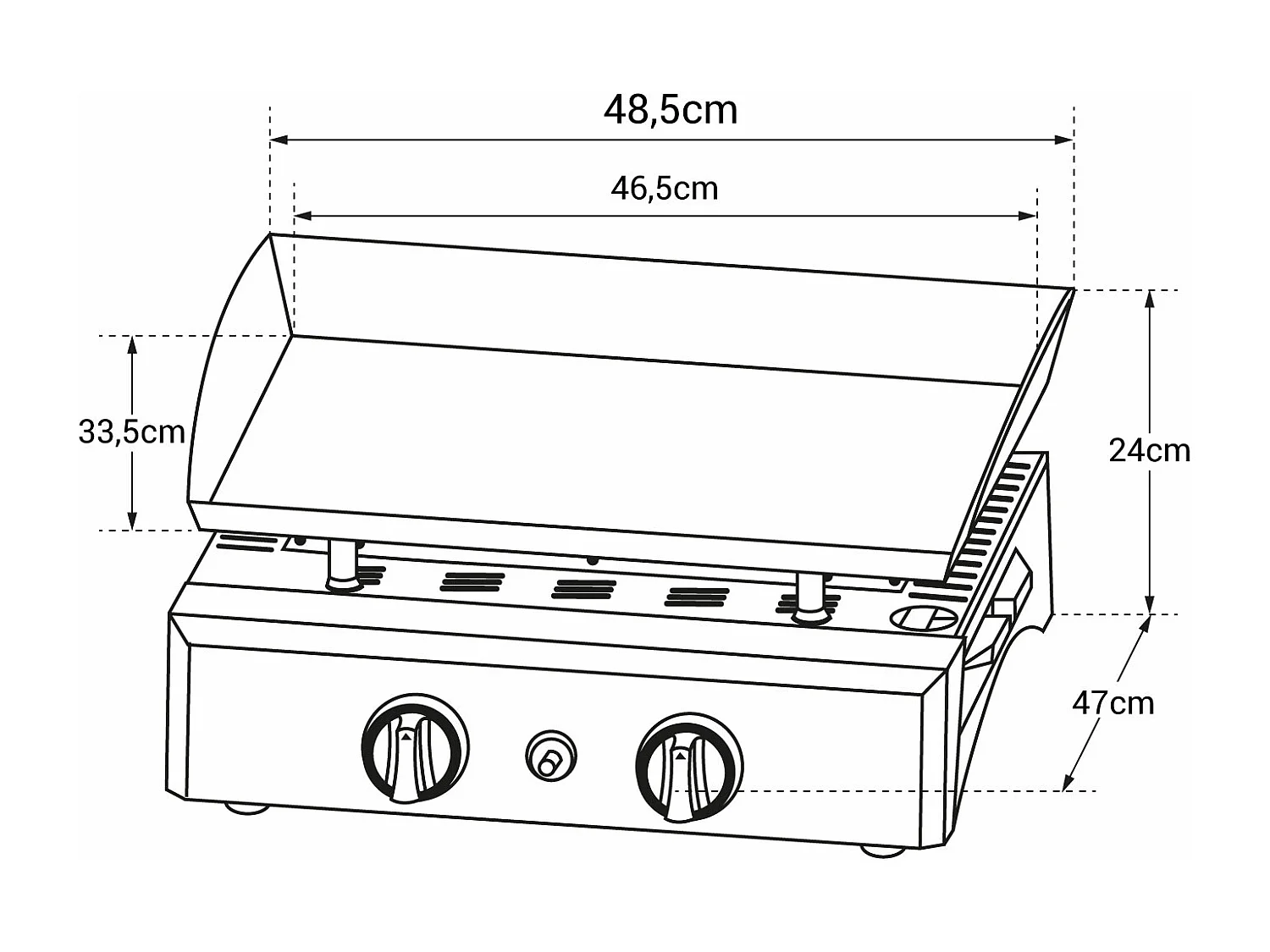 Plancha au gaz MALA - 2 brûleurs 5kW