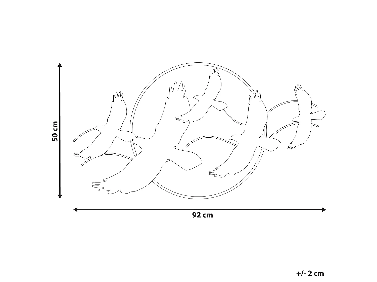 Décoration murale Oiseau TELLURIUM Métal 50 cm Doré