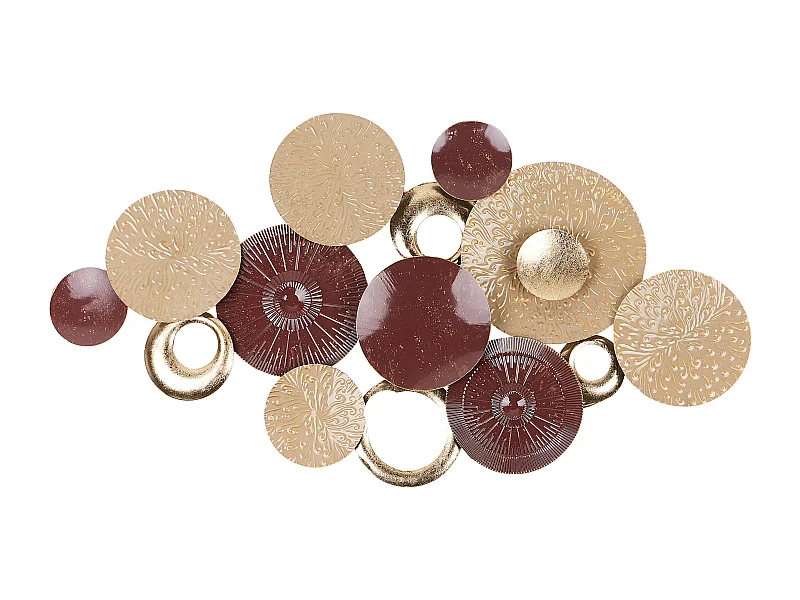 Wanddekoration Kreise Metall gold / braun einteilig handgemacht modern Bromine