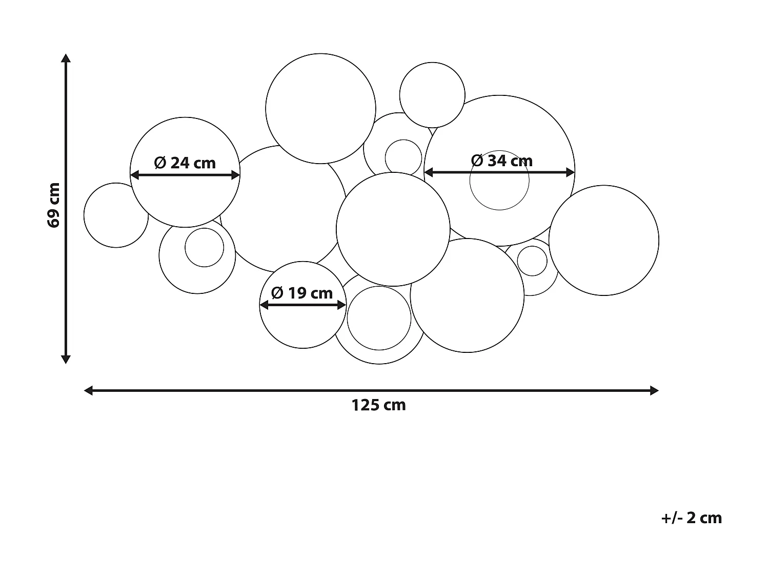 Décoration murale BROMINE Métal 69 cm Doré