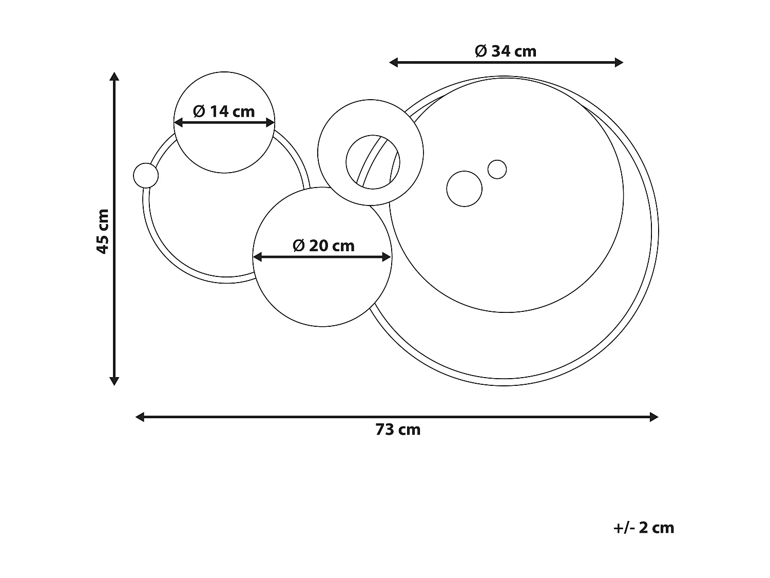 Wanddecoratie HELIUM Metaal 45 cm Goud