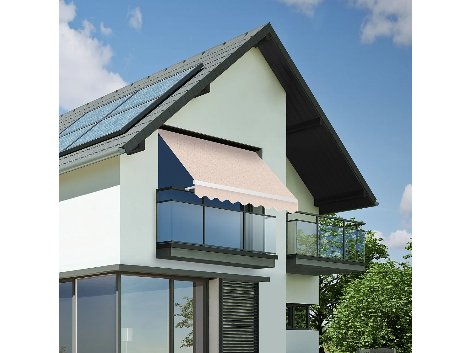 Wasabi - Tenda da Sole Avvolgibile Esterno Balcone 300x250cm Sabbia – Poliestere