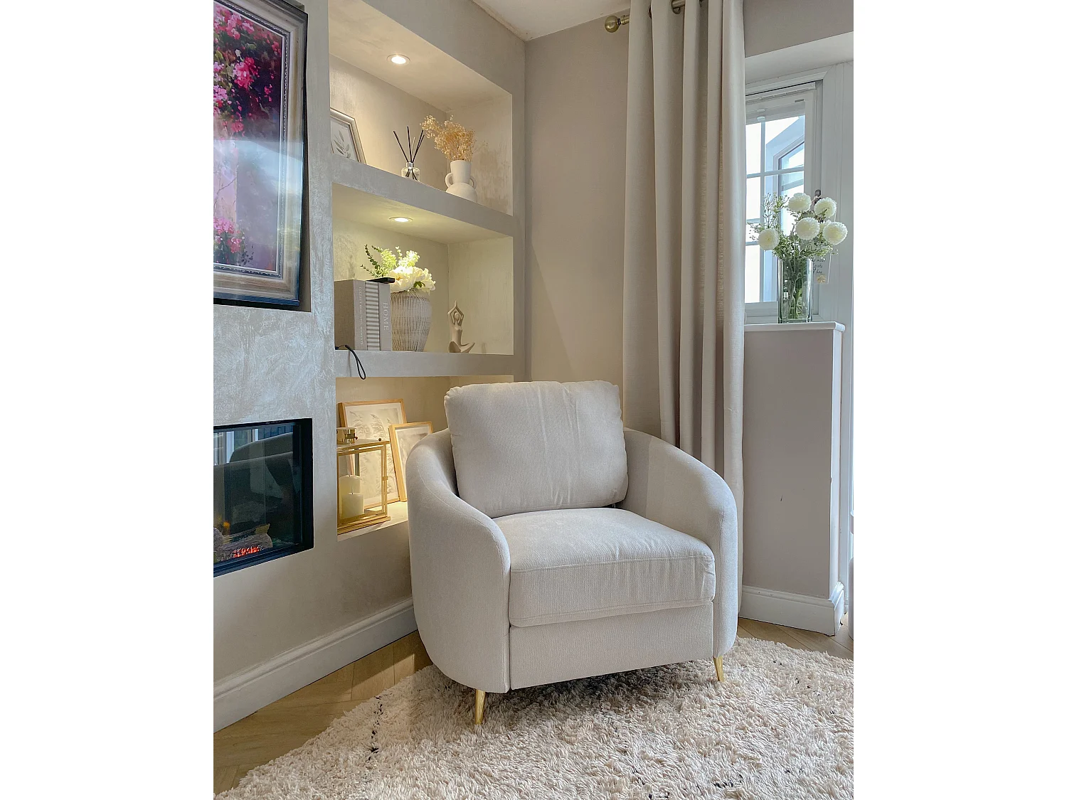 Poltrona TROSA Tessuto Beige chiaro