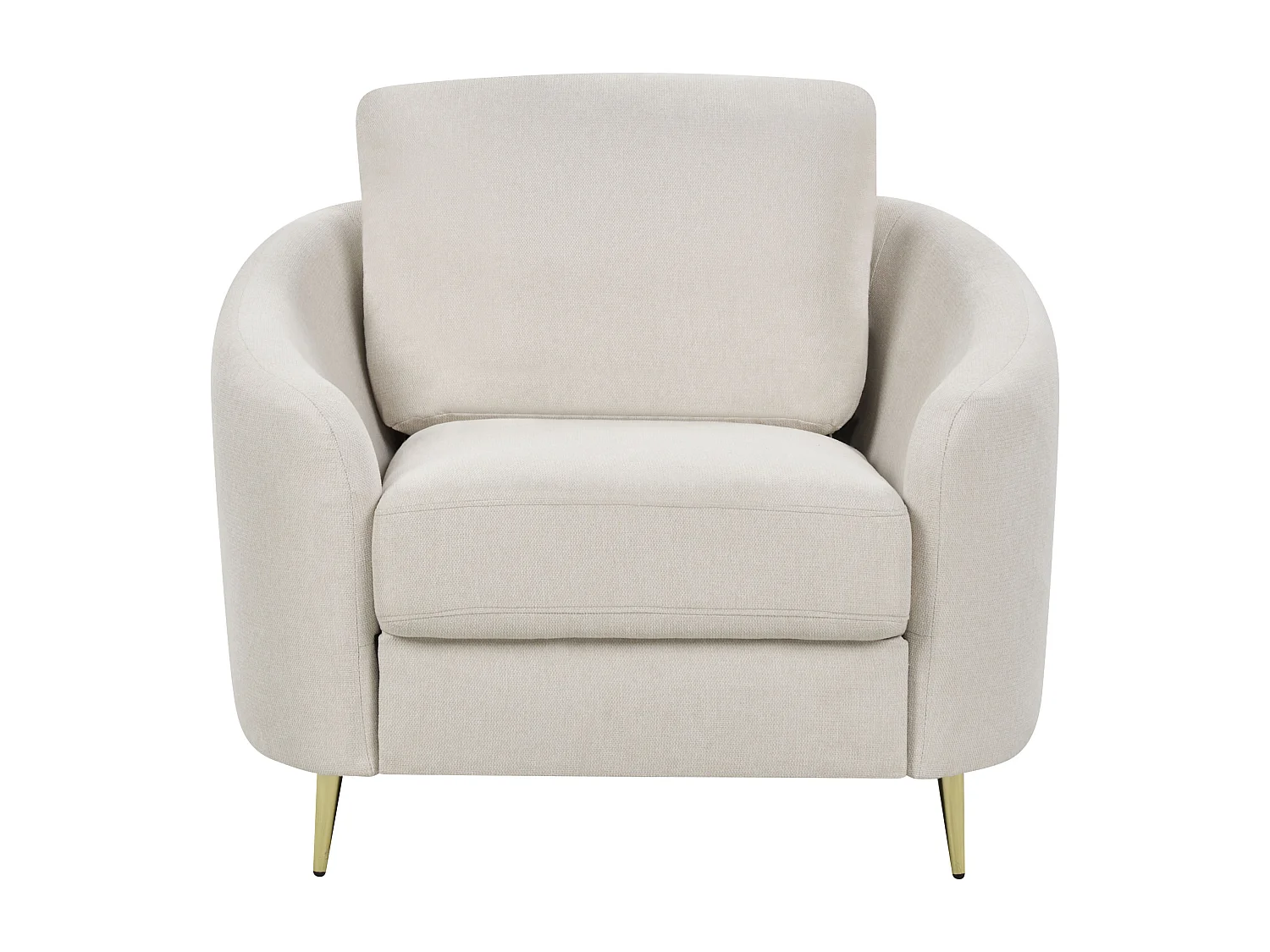 Polstersessel beige mit Armlehnen goldenen Füßen Glamourös Modern Trosa