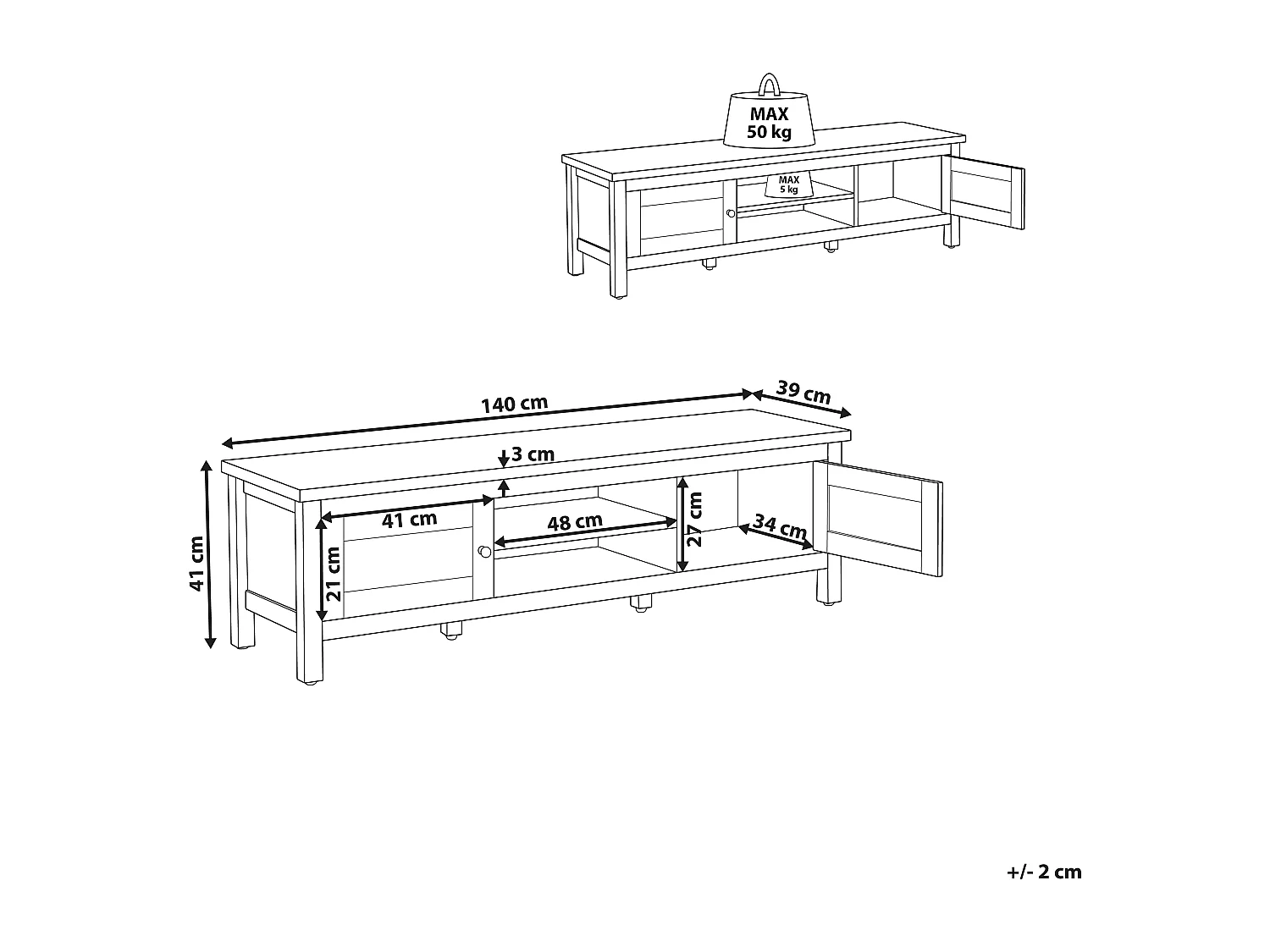 Szafka RTV ATOCA Złamana biel