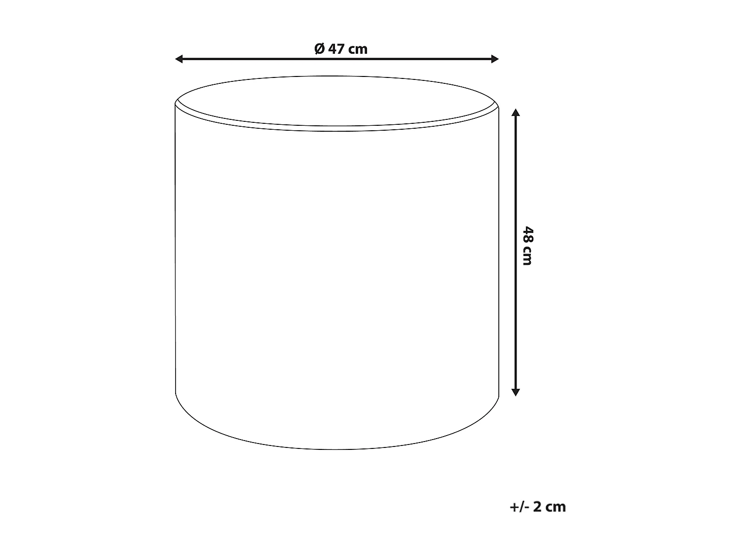 Poef LOVETT Fluweel Lichtbeige 47 cm 47 cm 48 cm