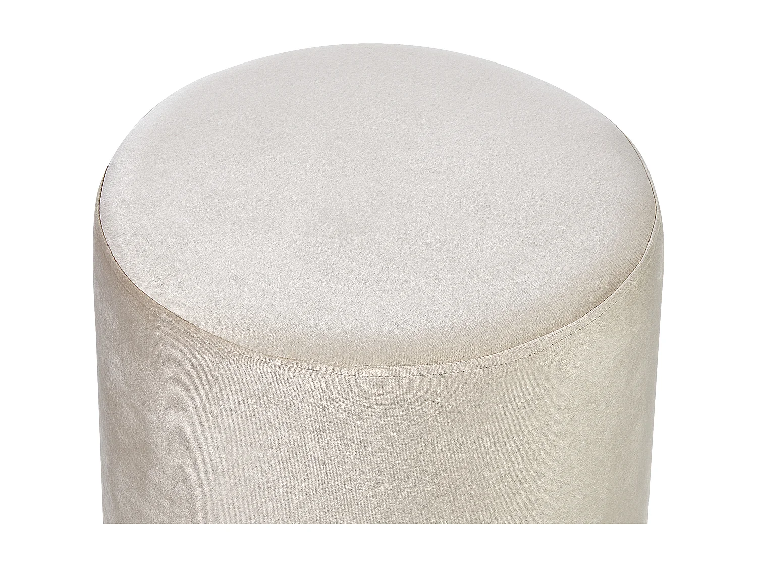 Poef LOVETT Fluweel Lichtbeige 47 cm 47 cm 48 cm