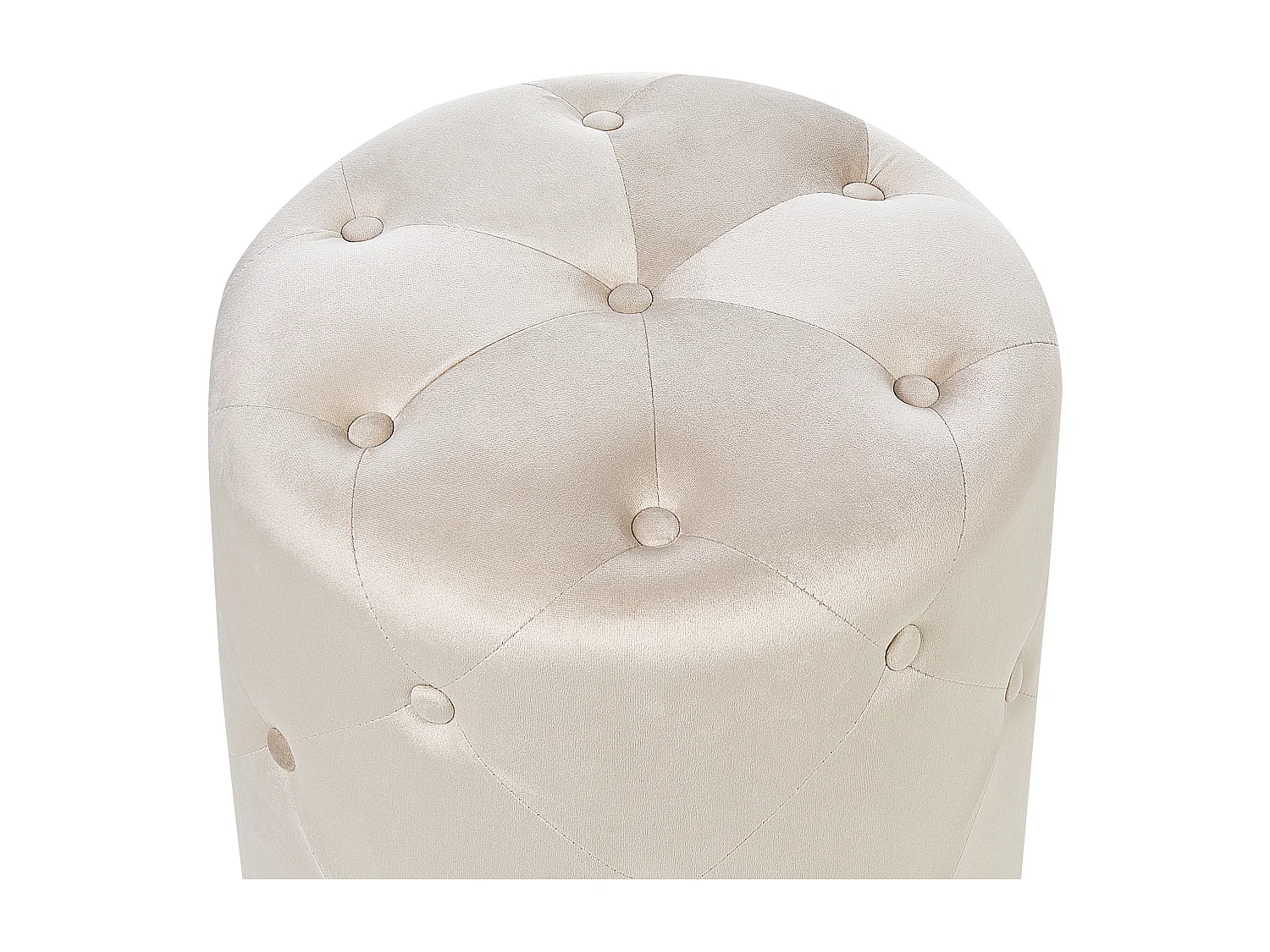 Pouf COROLLA Velours Blanc cassé