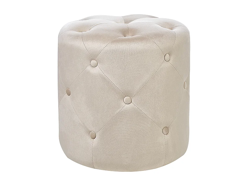 Pouf COROLLA Velours Blanc cassé