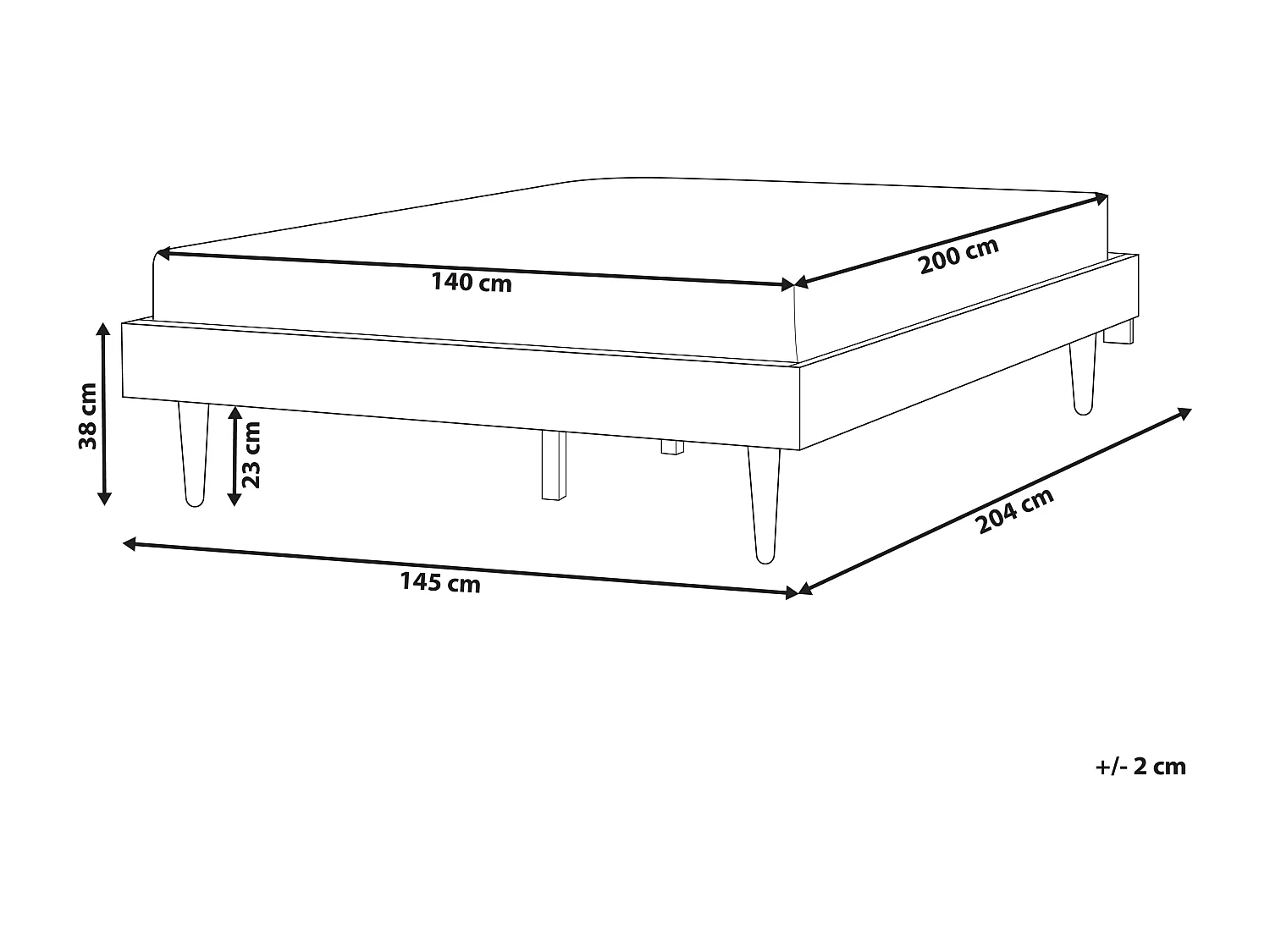 Bed TOUCY 140 x 200 cm Bruin essenhout