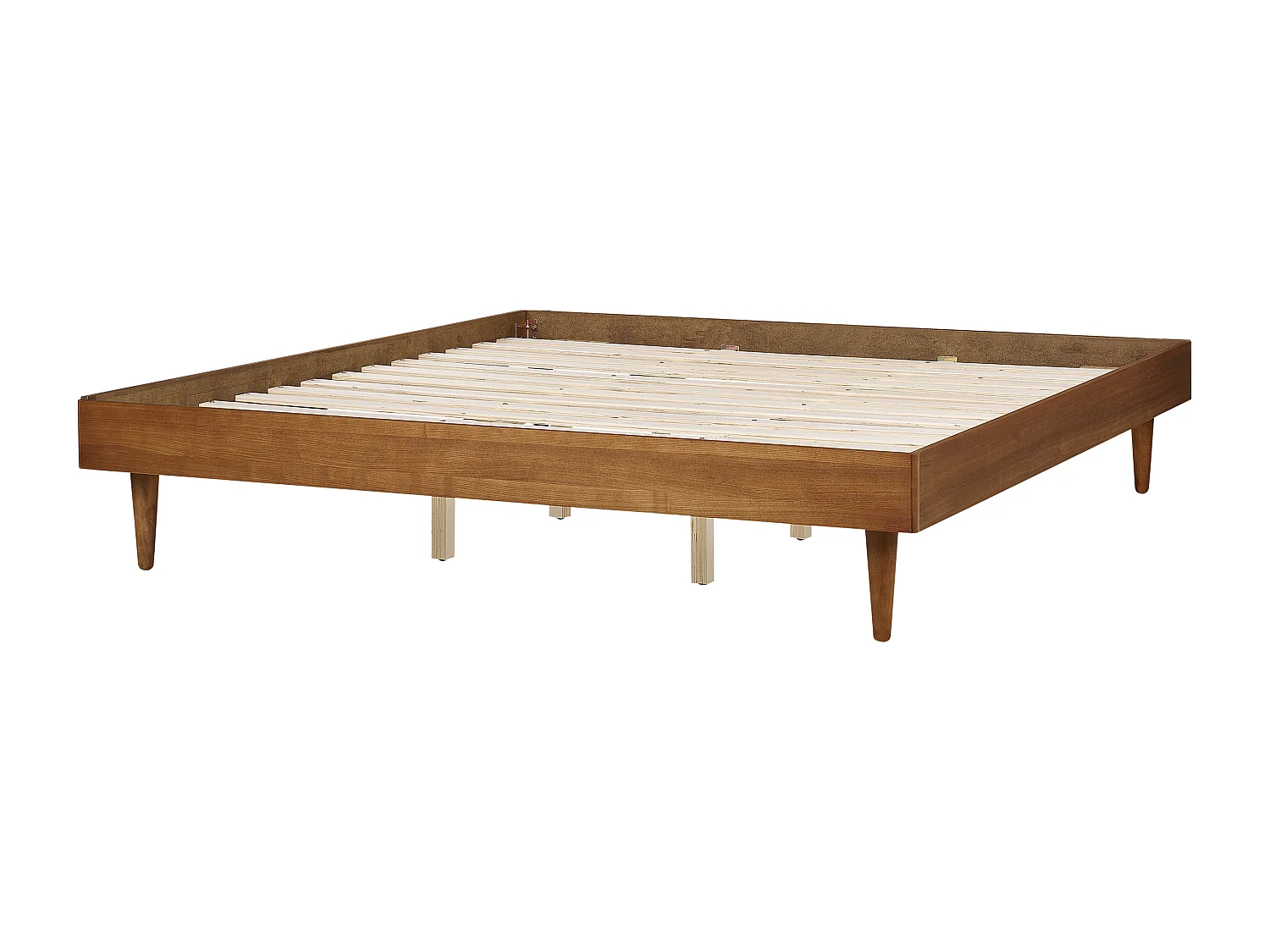 Doppelbett Massivholz hellbraun mit Lattenrost 180x200 cm ohne Kopfteil Toucy