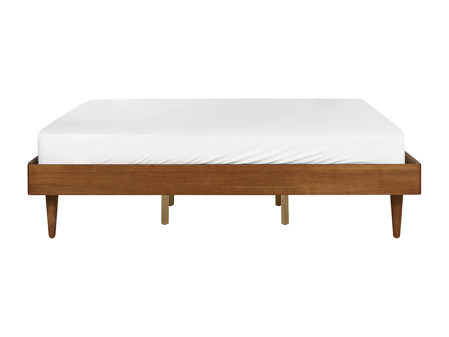 Doppelbett Massivholz hellbraun mit Lattenrost 180x200 cm ohne Kopfteil Toucy