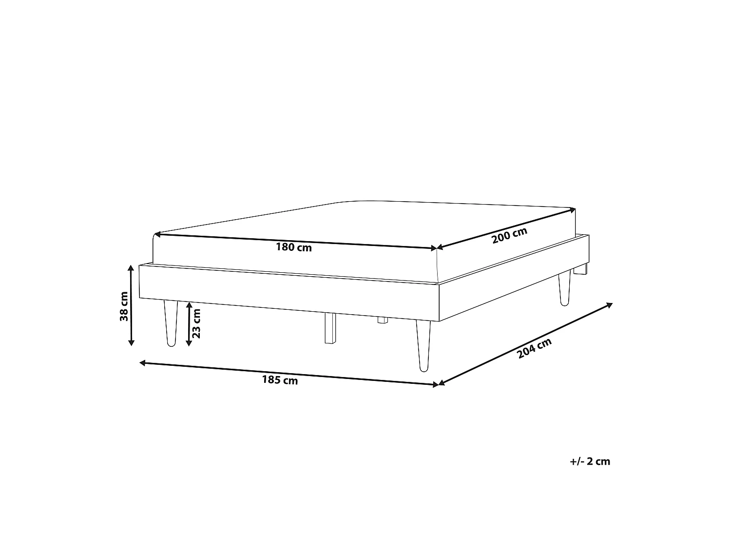 Bed TOUCY 180 x 200 cm (EU Super King) Brown Ash Wood