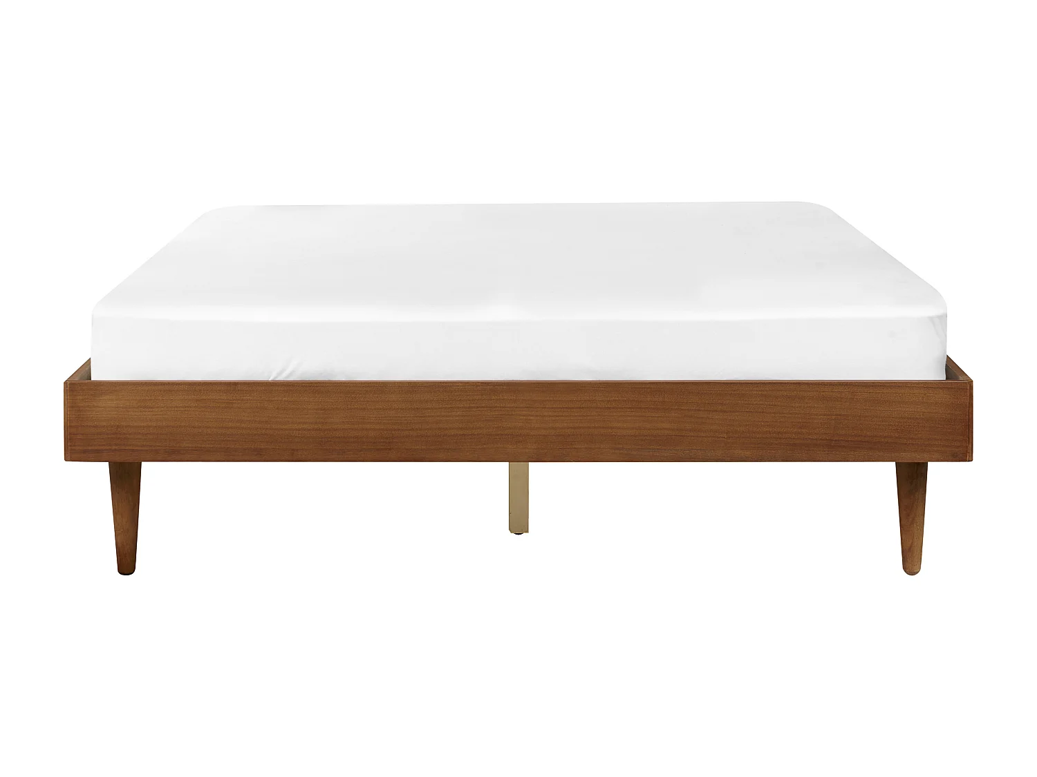Doppelbett Massivholz hellbraun mit Lattenrost 160x200 cm ohne Kopfteil Toucy