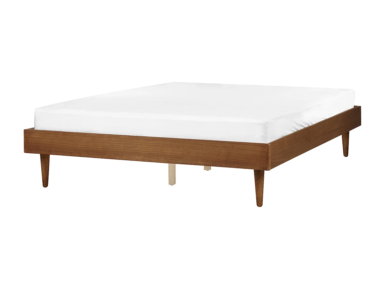 Cama com LED Madeira TOUCY 160 x 200 cm Castanho claro