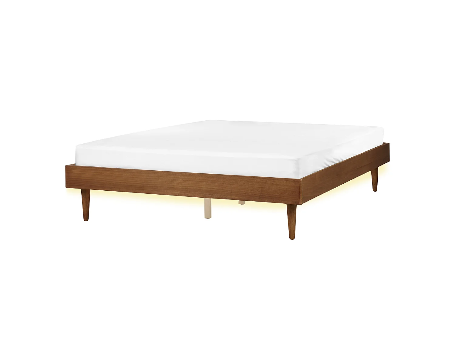 Bed with LED TOUCY 160 x 200 cm (EU King Size) Brown Ash Wood