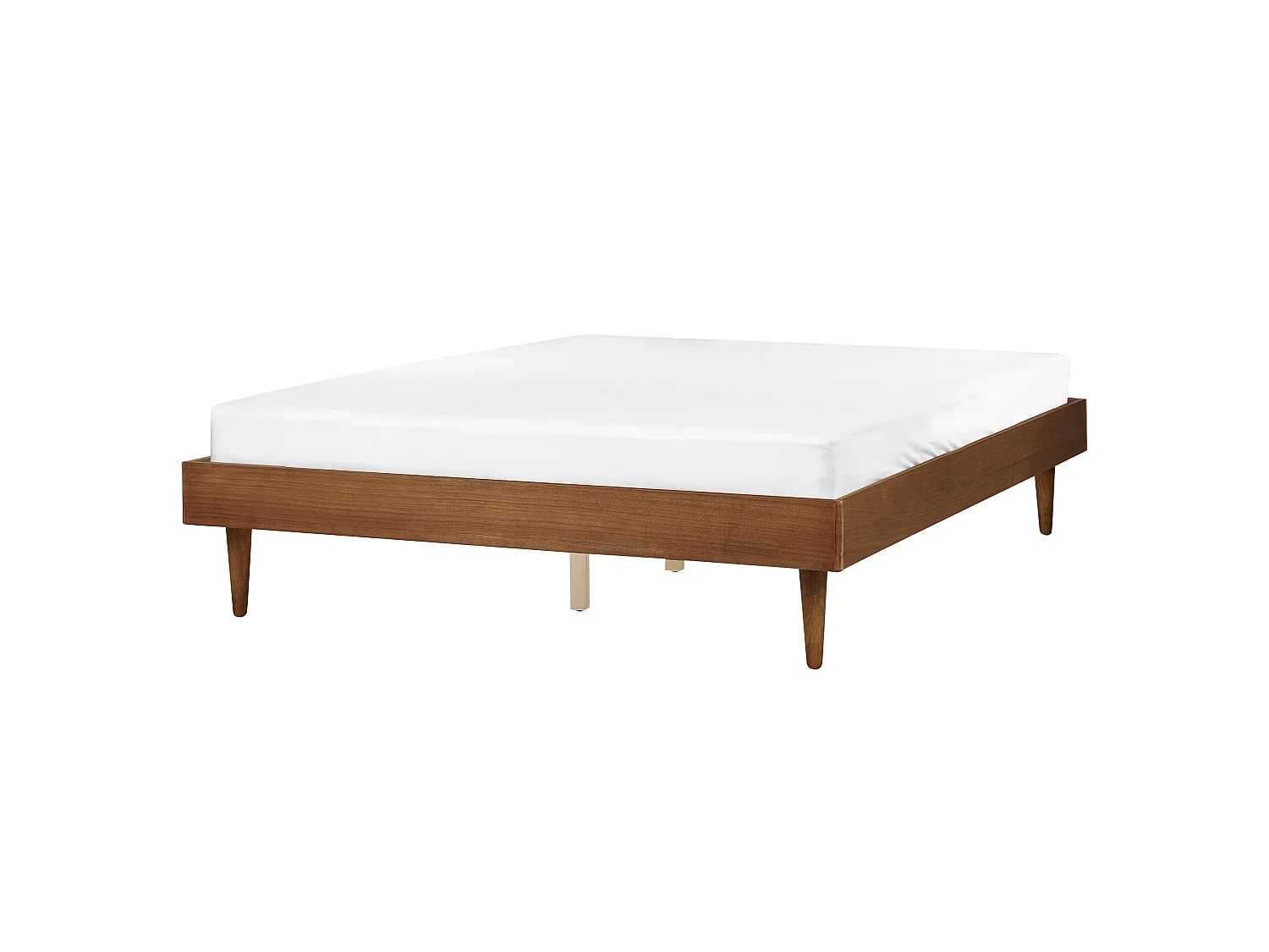 Cama com LED Madeira TOUCY 160 x 200 cm Castanho claro