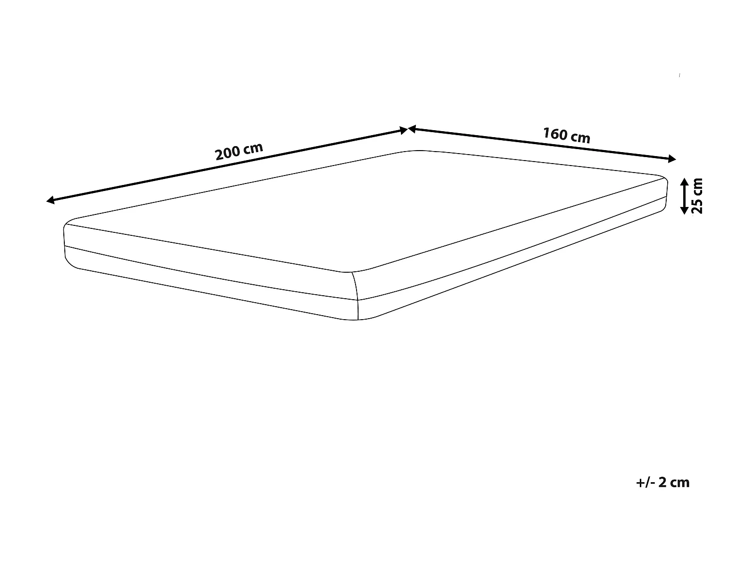 Matelas en mousse à mémoire de forme en gel SPONGY H2/3 Moyen 160 x 200 cm