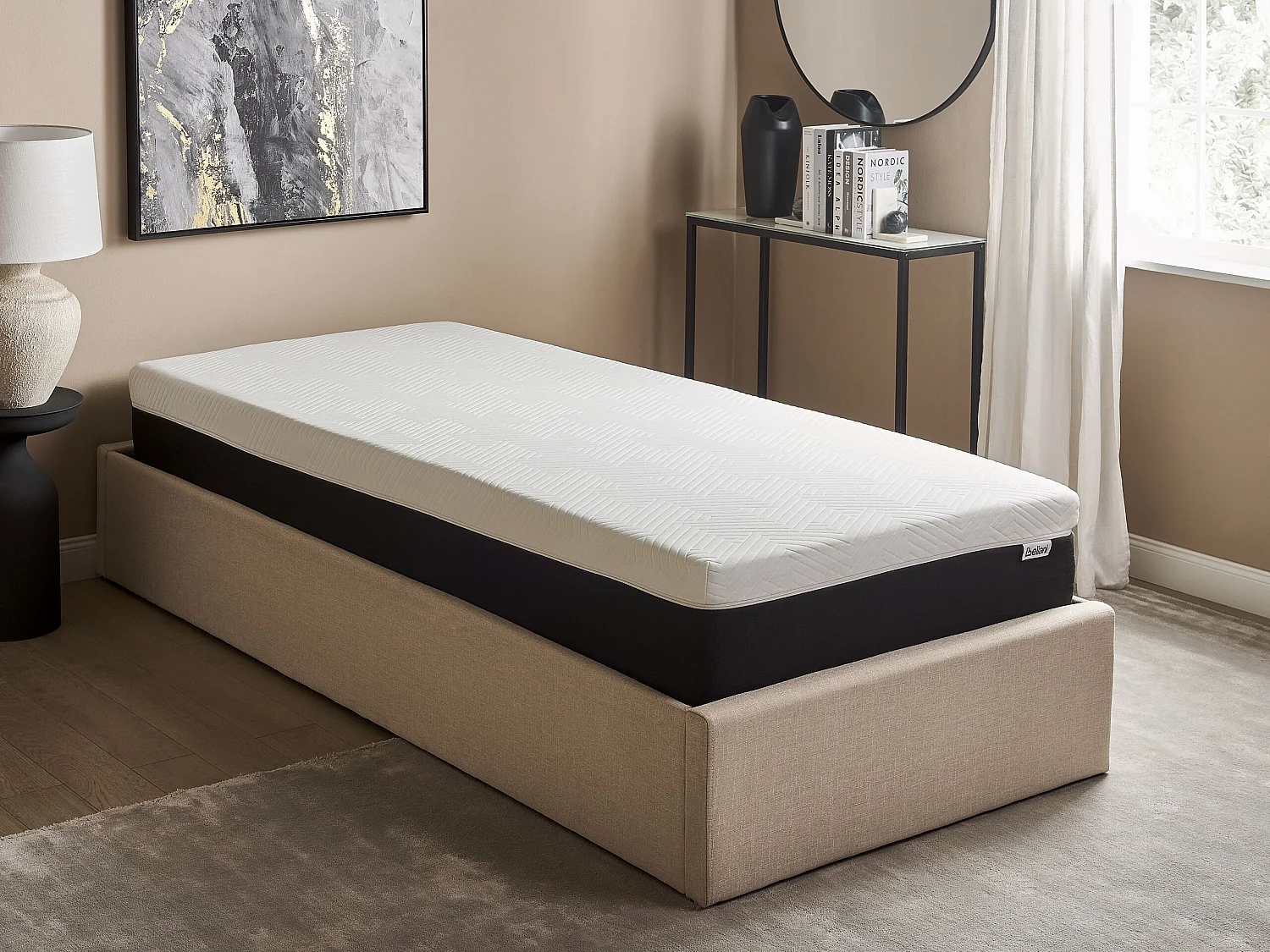 Materac piankowo-żelowy zdejmowany pokrowiec 90 x 200 cm twardy SPONGY