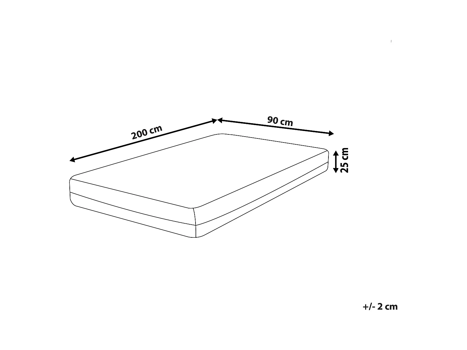 Matelas en mousse à mémoire de forme en gel SPONGY H2/3 Moyen 90 x 200 cm
