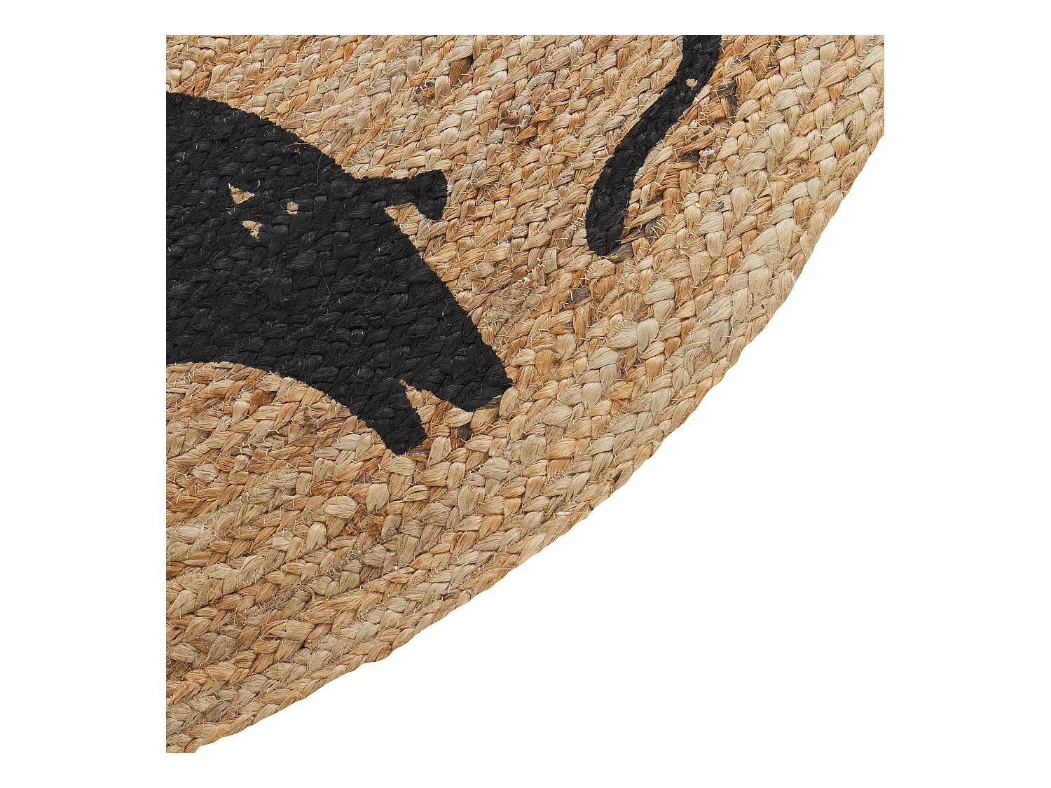 Kinderteppich aus Jute beige Tiermotiv rund ⌀ 120 cm für Kinderzimmer Earth