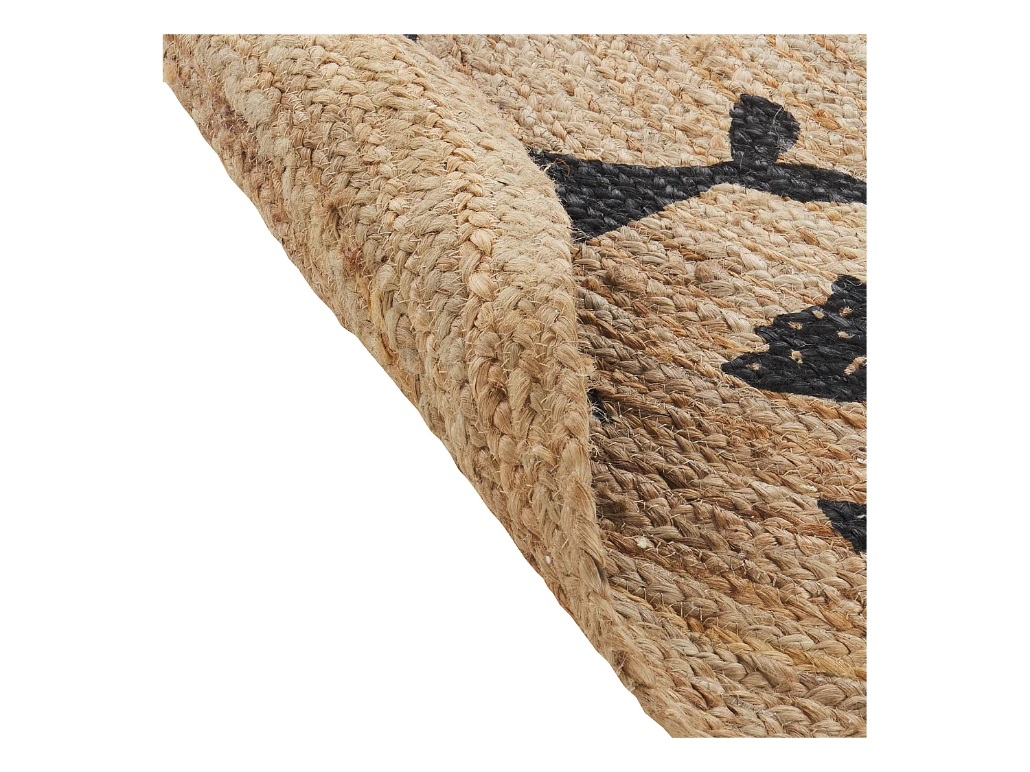 Kinderteppich aus Jute beige Tiermotiv rund ⌀ 120 cm für Kinderzimmer Earth