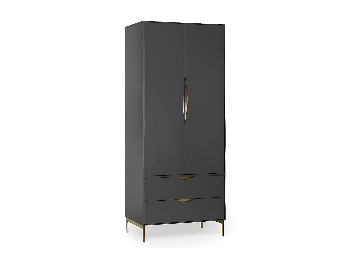 Armoire 2 Portes Design "Kobe" 195cm Gris