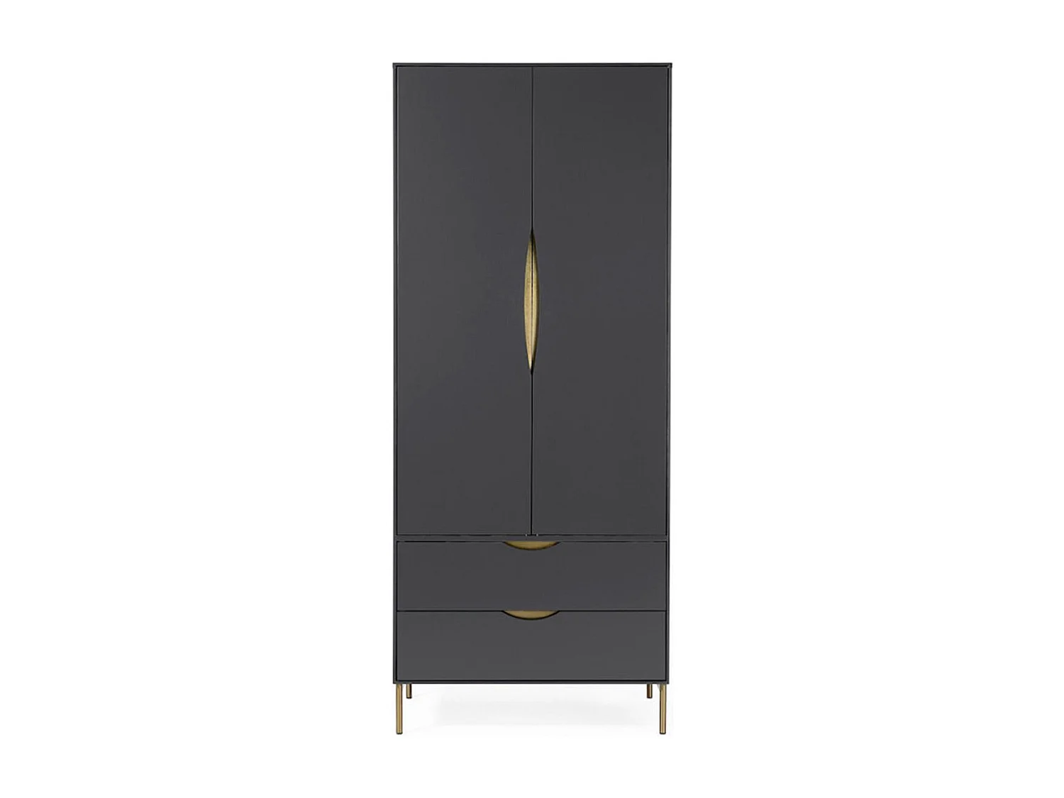 Armoire 2 Portes Design "Kobe" 195cm Gris