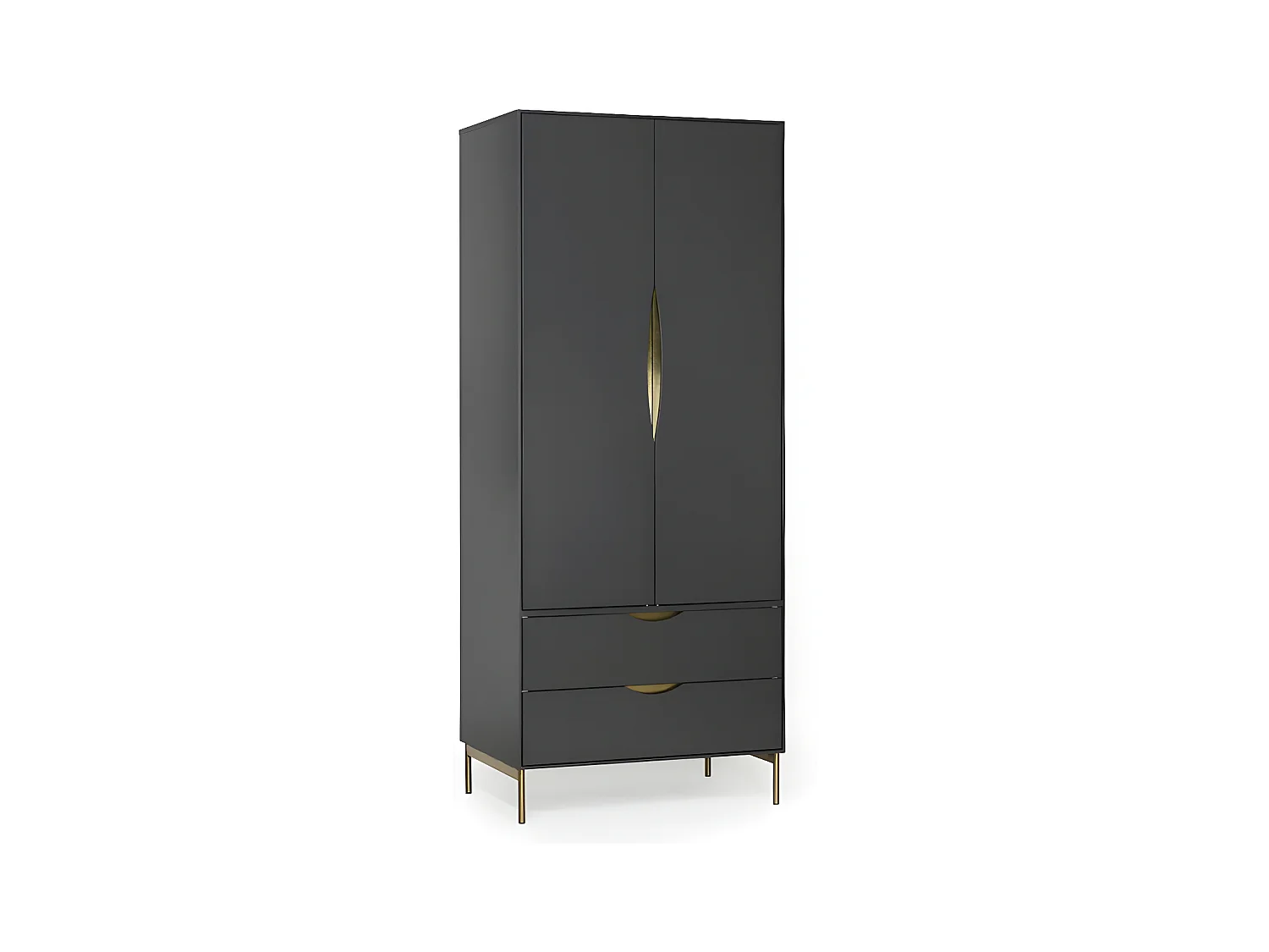 Armoire 2 Portes Design "Kobe" 195cm Gris