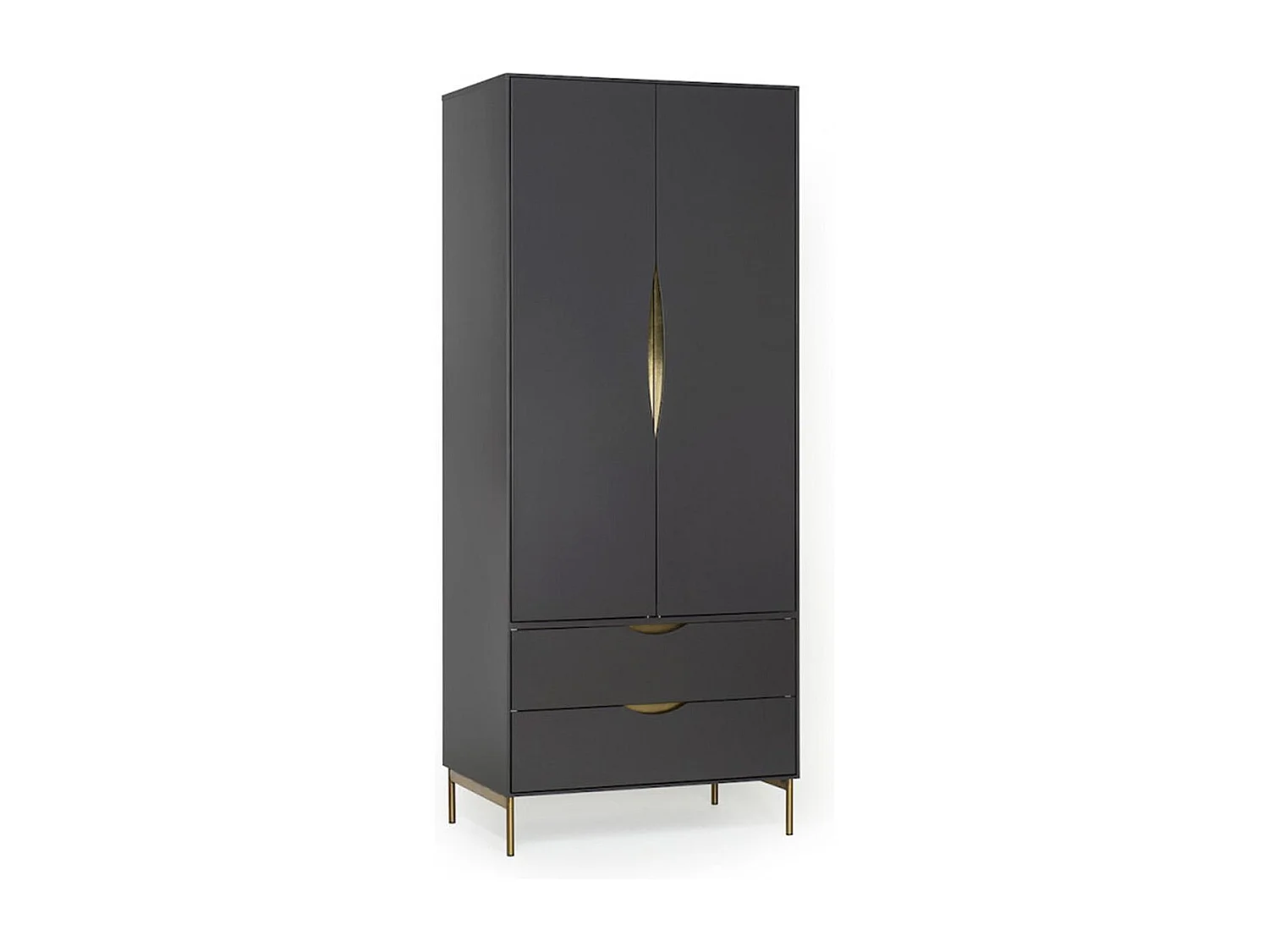 Armoire 2 Portes Design "Kobe" 195cm Gris