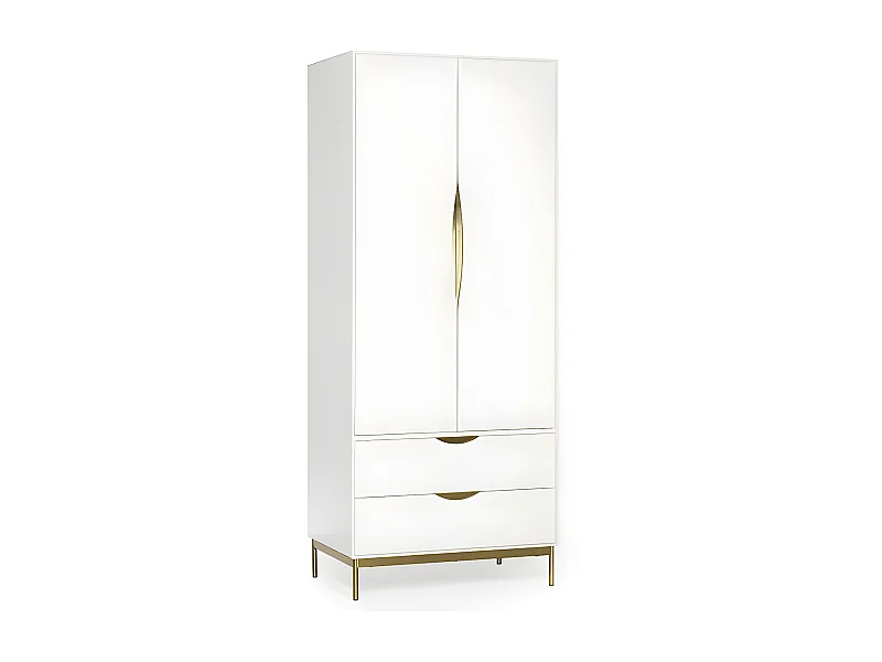 Armoire 2 Portes Design "Kobe" 195cm Blanc