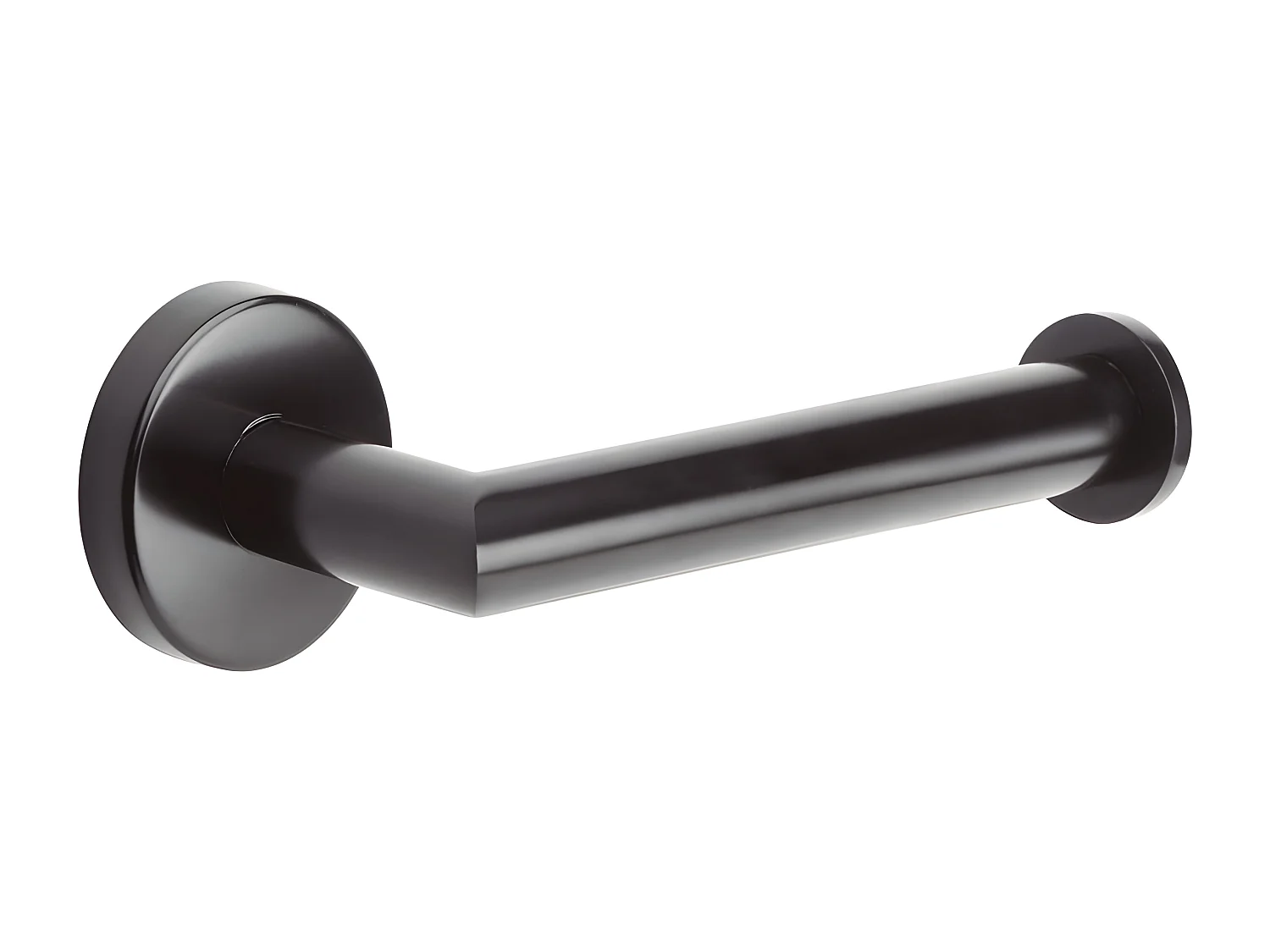 Porte-rouleau, en finition noire mate, en acier inoxydable, avec système de fixation par adhésif 3M + vis