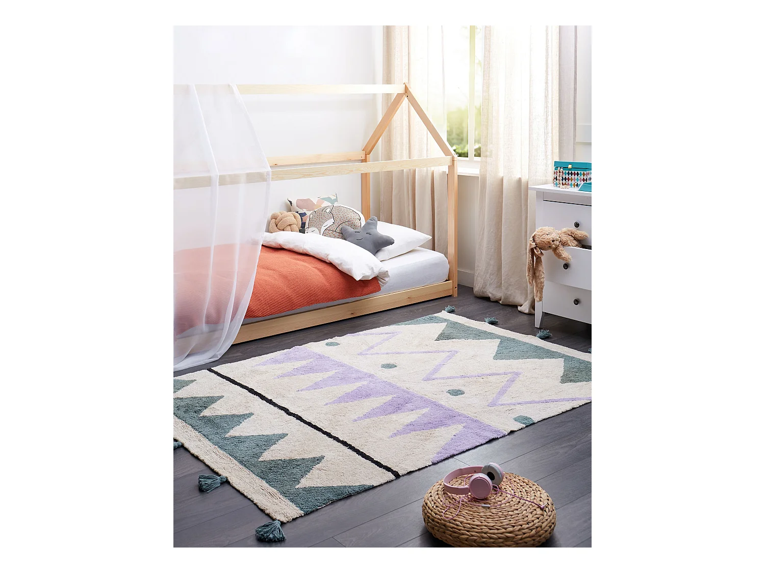 Vloerkleed katoen meerkleurig 140 x 200 cm ALAKOL