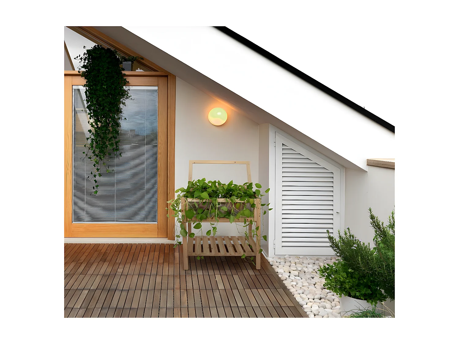 Estufa de madeira em pé "rose" - 78 x 40 x 79,5 cm para jardinagem estética e funcional