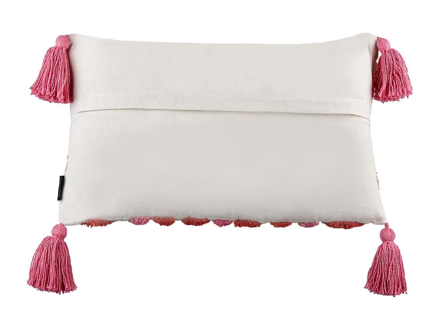 Dekokissen 2er Set Baumwolle rosa/rot/weiß getuftet Quasten 30 x 50 cm Fraksinus