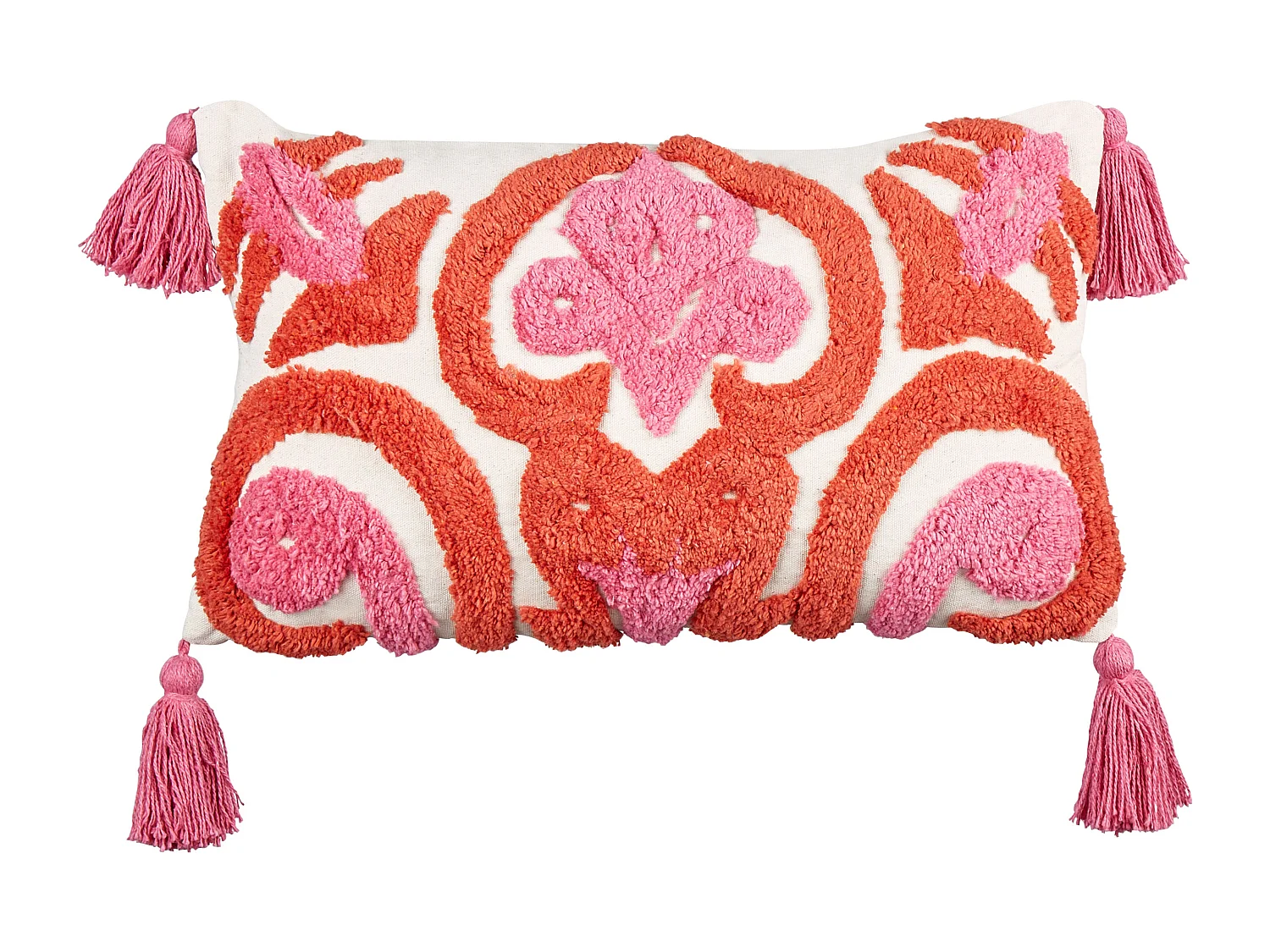 Set van 2 decoratieve kussens FRAKSINUS Katoen 30 x 50 cm Roze Geometrisch patroon